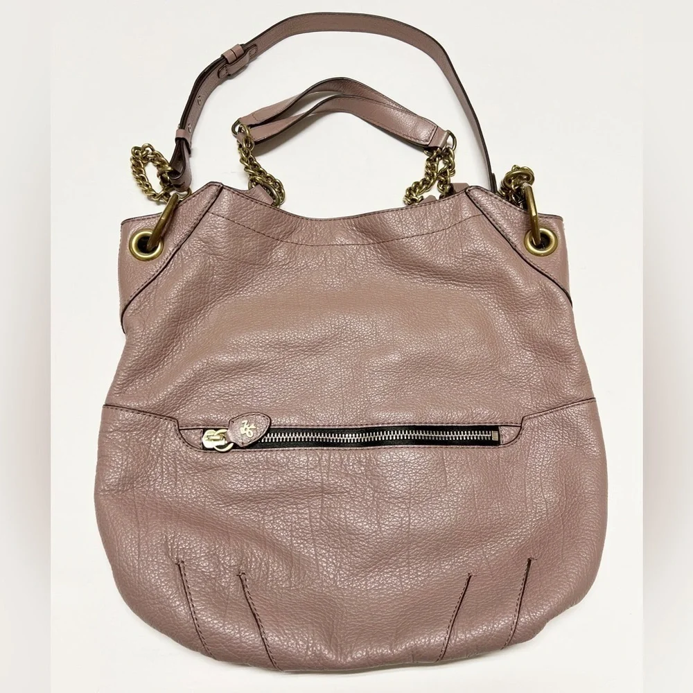 OrYANY Womens Pink Purple Selina Large Leather Convertible Chain Hobo Bag